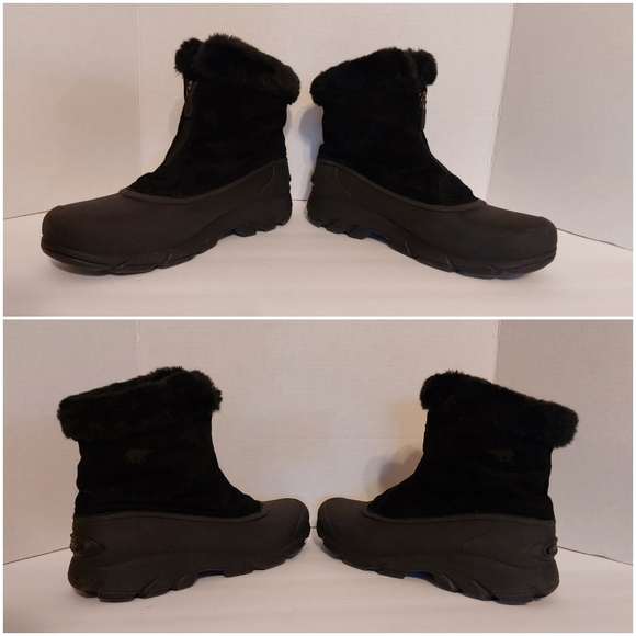 Sorel Snow Angel Zip Winter Insulated  Waterproof Black Womens Boots Sz 7.5 - Picture 7 of 14